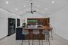 Bespoke, oversized kitchen counter with seating for six