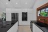 Kitchen with stainless steel appliances