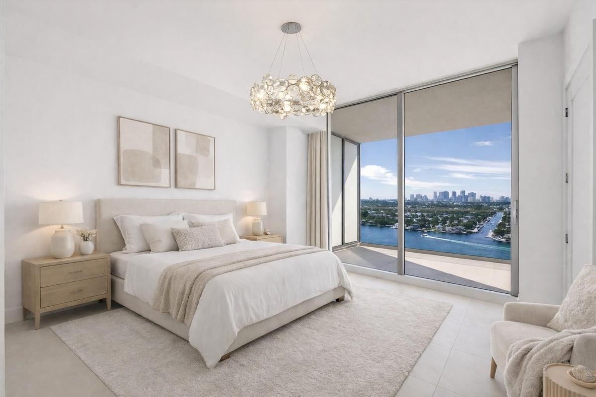 This is the guest bedroom with furniture and we can place similar colors and furniture inside the unit for you if you are looking for a furnished unit