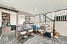 Home office overlooks the den