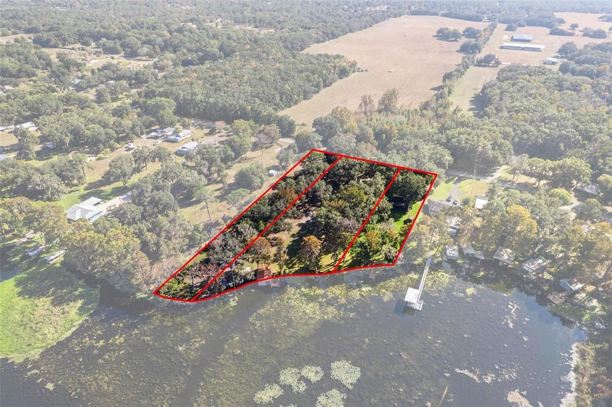 3 ACRES / 3 PARCELS/ 4 LOTS and 320' Shoreline!