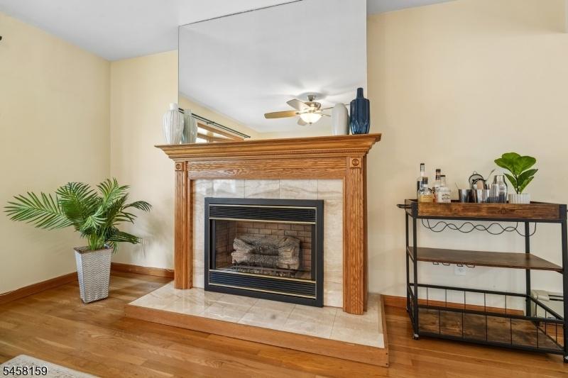 Gas Fireplace-Marble Surround