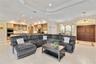 This home has an open floor plan. There are ten foot ceilings throughout the home and a tray ceiling in the great room (as shown above) and the primar
