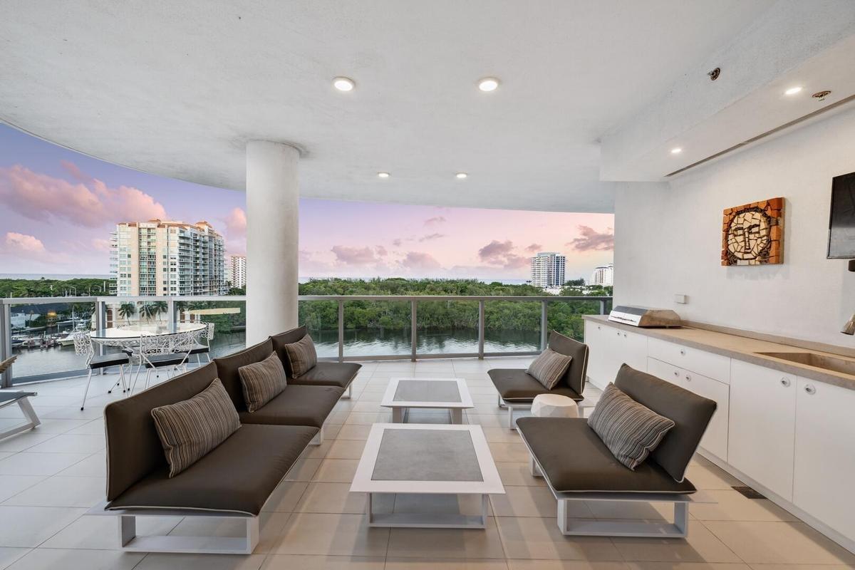 Spacious terrace with ocean and Intracoastal views
