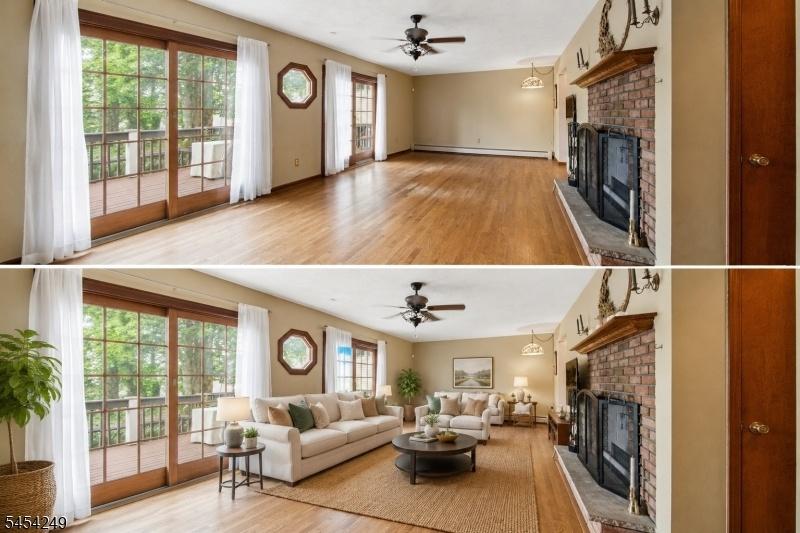 Living room virtually stage