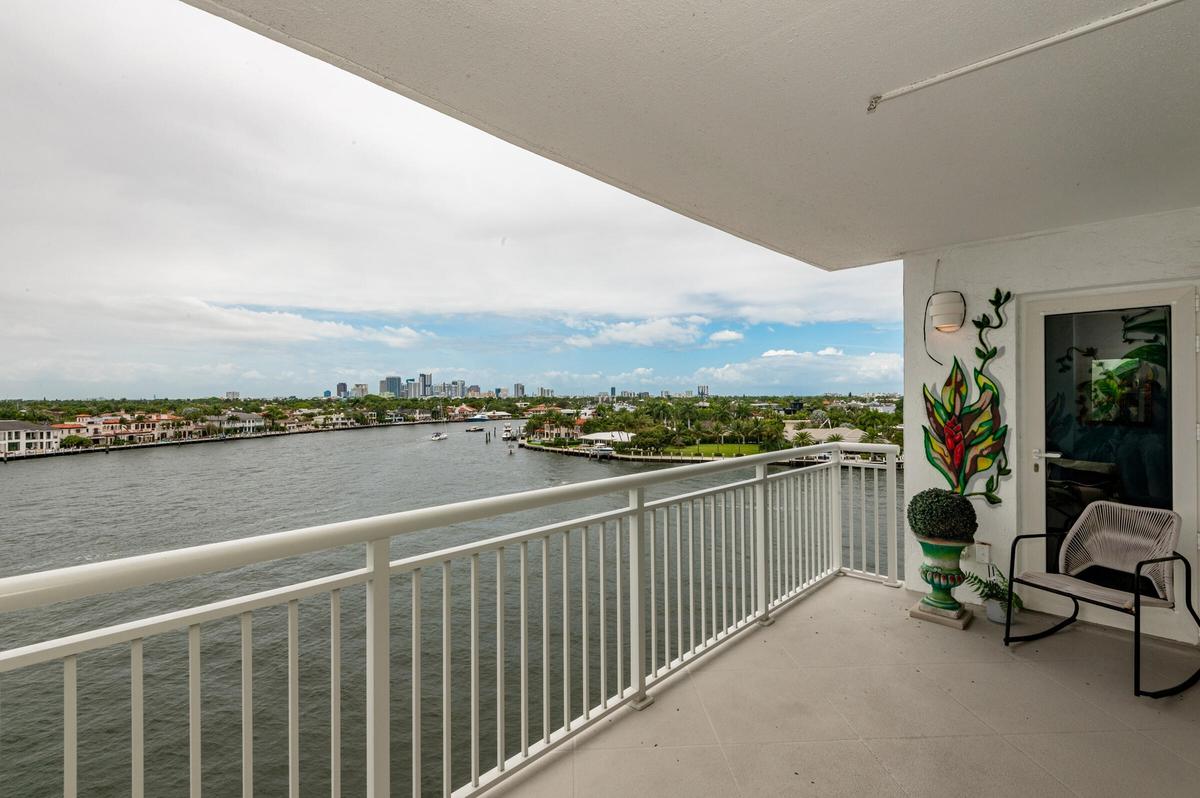 WIDE VIEWS OF THE INTECOASTAL AND MIDDLE RIVER FROM BALCONY