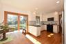 Kitchen with a water view