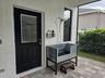 Staged outdoor shower.