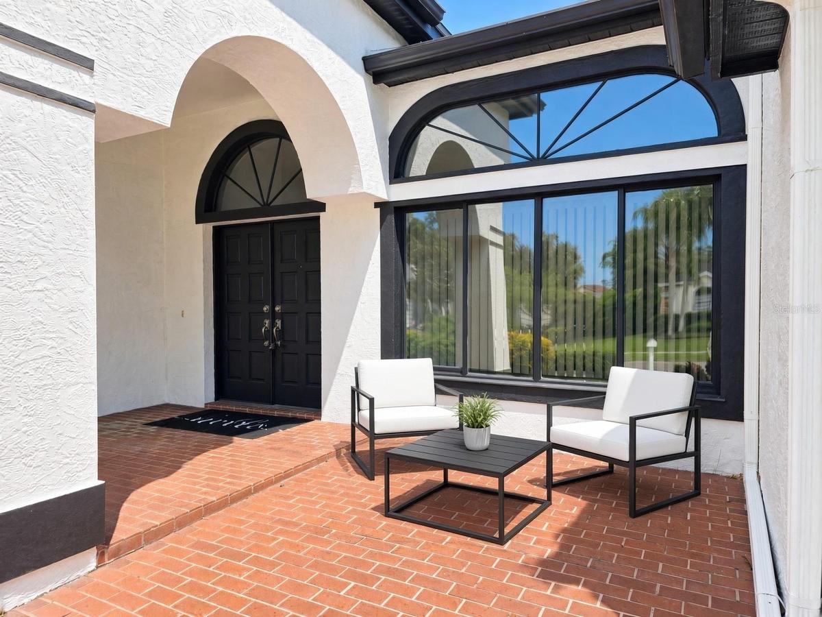 Staged front porch