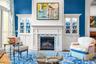Custom fireplace with antique French tile surround