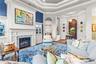 Custom fireplace with antique French tile surround