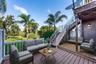Virtually staged rec room patio