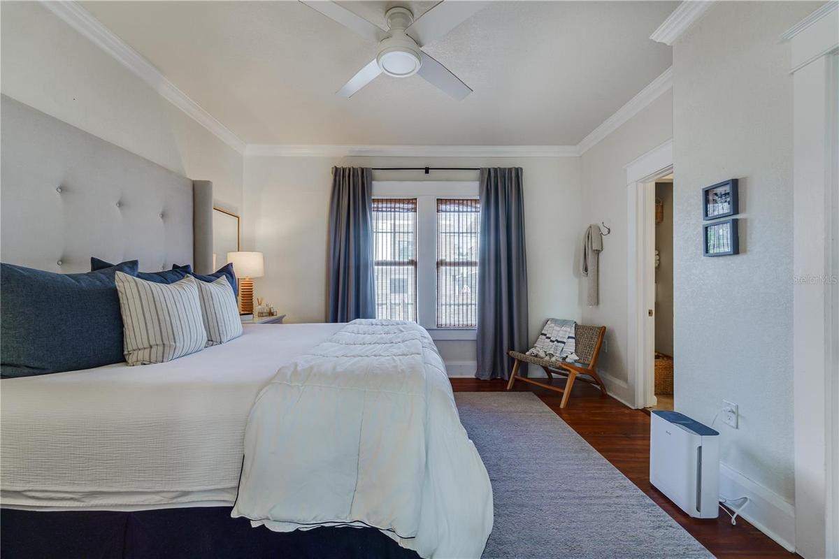 Primary Bedroom, with ensuite bathroom and walk-in closet.