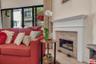 Living room fireplace & doors