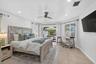 Recessed lighting, ceiling fan, and tiled flooring
