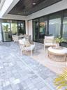 Covered lanai with two fans, music speakers and wifi mesh booster