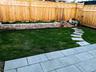 Backyard area with planter bed