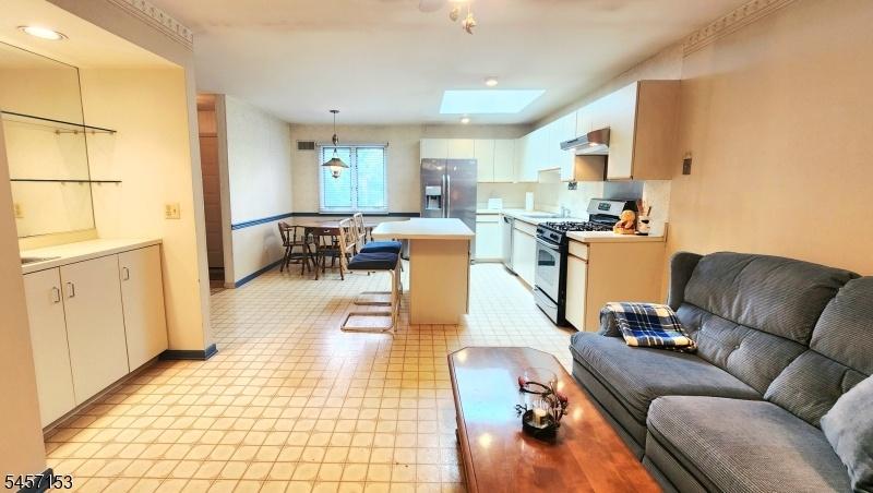 Family room and kitchen