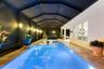 Stunning Salt Water Pool with remote access for pool lighting that can change with your mood.