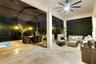 Lovely Screened in Patio with Custom Outdoor Kitchen with Grill, Power Burner, Fridge
