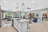 Kitchen island with designer pendant lights