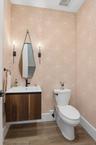 Half Bath with custom wall covering