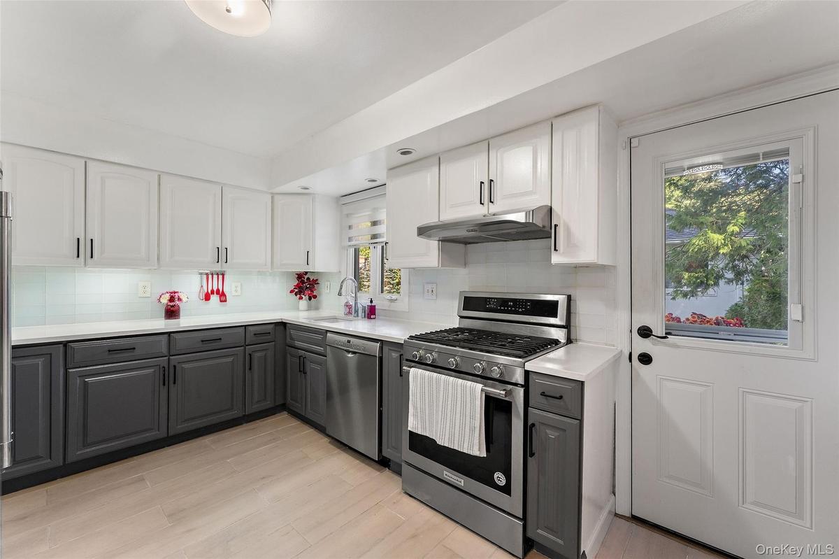 Updated kitchen with stainless steel appliances