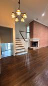 Vaulted ceilings, hardwood floors, light and airy.  Fireplace not included in rental.