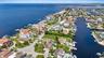 Aerial View looking North of Gulf, Deep water channel  and private beach