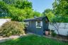 Yard with storage shed