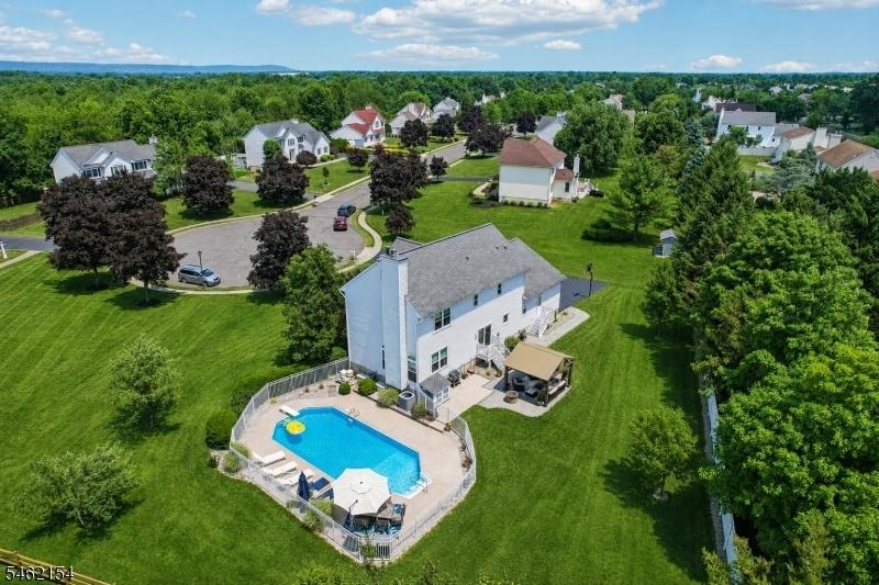 Drone view of property