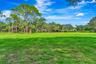 Expansive green space with mature trees and natural landscaping