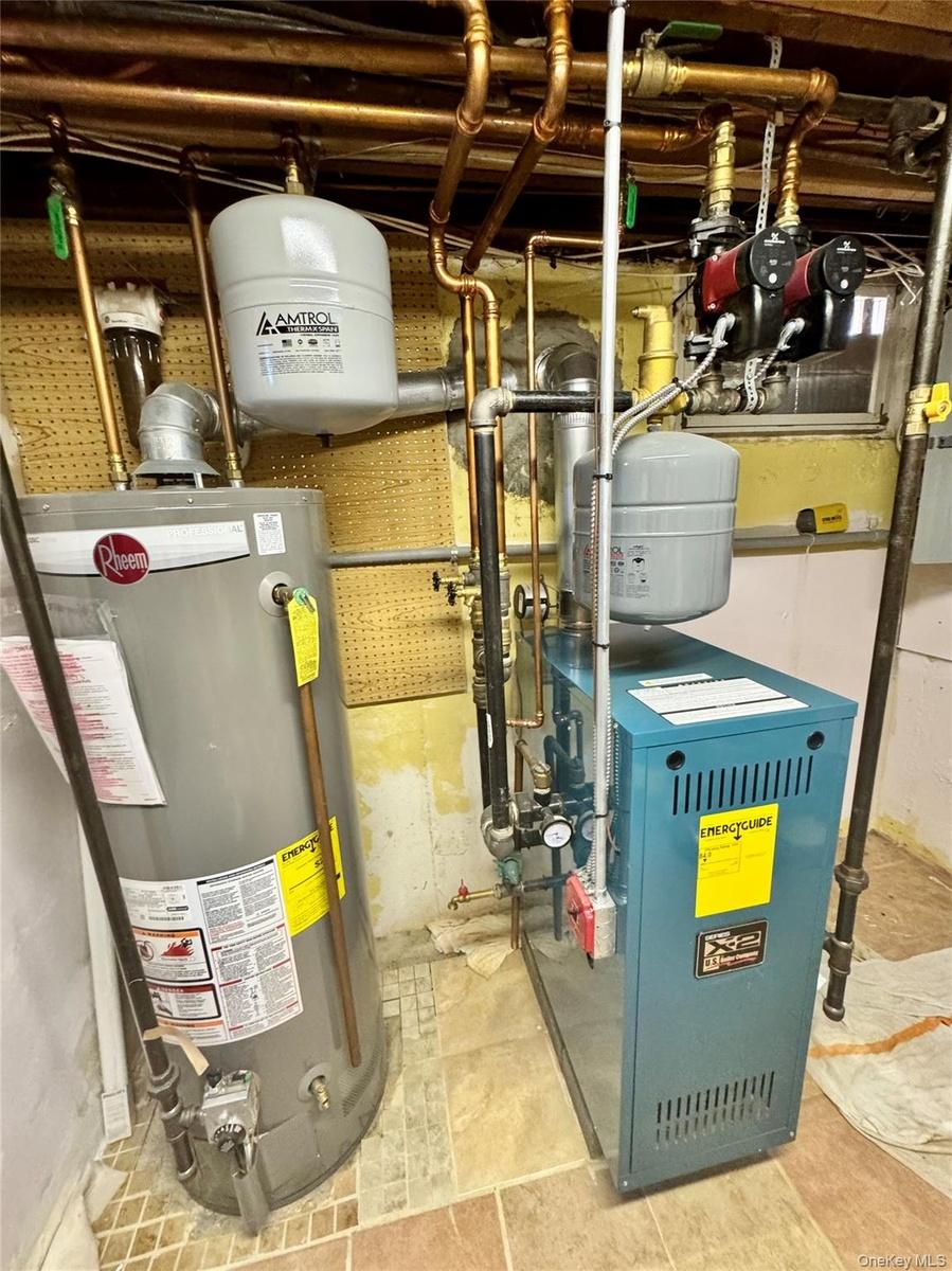 Water heater and a boiler system with visible plumbing