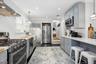 Pale grey cabinetry