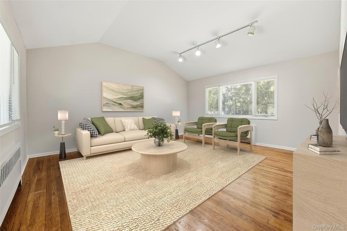 Vaulted ceilings give the living room room to breathe