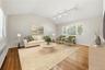 Vaulted ceilings give the living room room to breathe