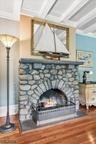 Fieldstone fireplace