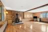 Wood stove on lower level