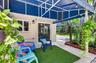 Private patio for guest overlooking garden