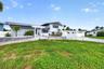 Oversized stamped concrete driveway with oversized wide lot as well