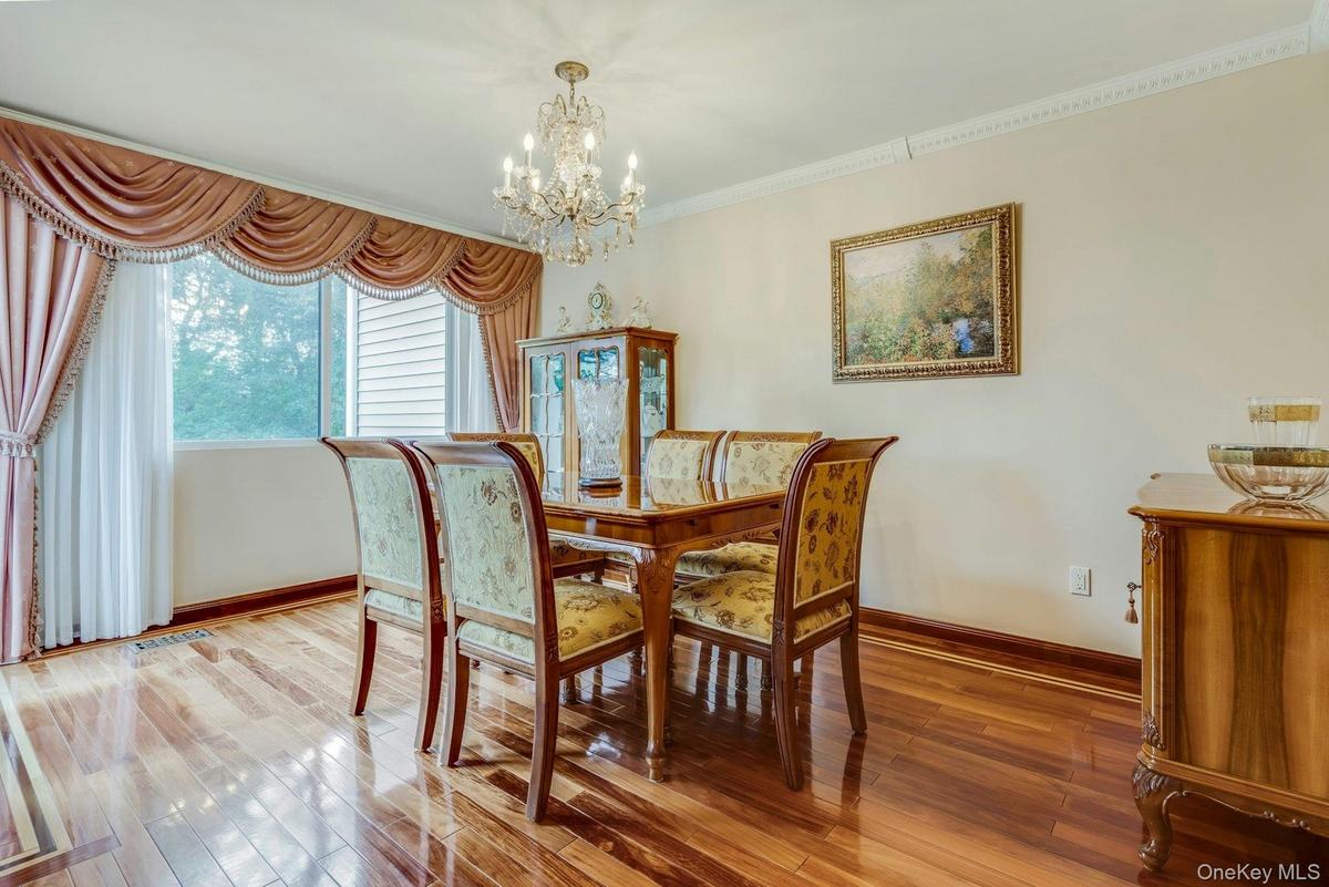 Dining room with doors to trex deck