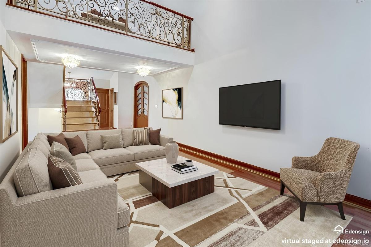 Virtually staged living room