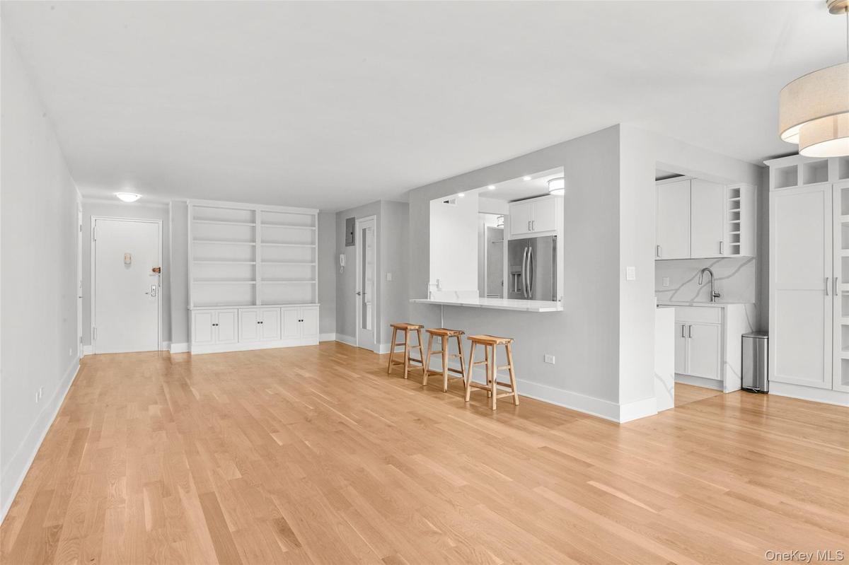 Bar seating at oversized kitchen island