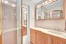 Main bathroom         Upstairs with Step in shower and also a full bath tub.
