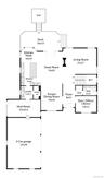 First floor floor plan. 3 car garage, mud room, guest quarters, dual fireplace for great room and living room, first floor laundry, French doos to dec
