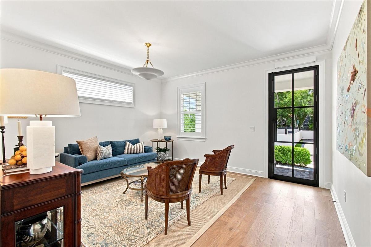 Flexible floor plan offers front room for living or dining area.