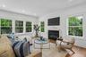 family room with gas fireplace