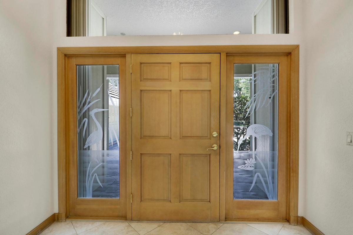 Wide entry door.