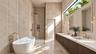 Primary bathroom, with virtual staging