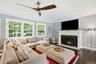 Family Room with wood burning fireplace